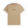 Fred Perry T-Shirt Logo Centrale Beige Uomo