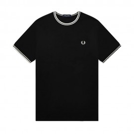 Fred Perry T-Shirt Con Bordino Nero Uomo