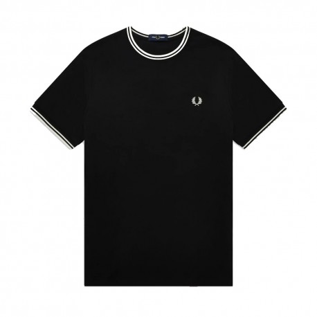 Fred Perry T-Shirt Con Bordino Nero Uomo