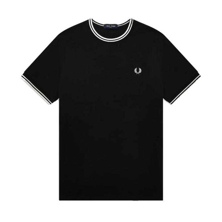 Fred Perry T-Shirt Con Bordino Nero Uomo