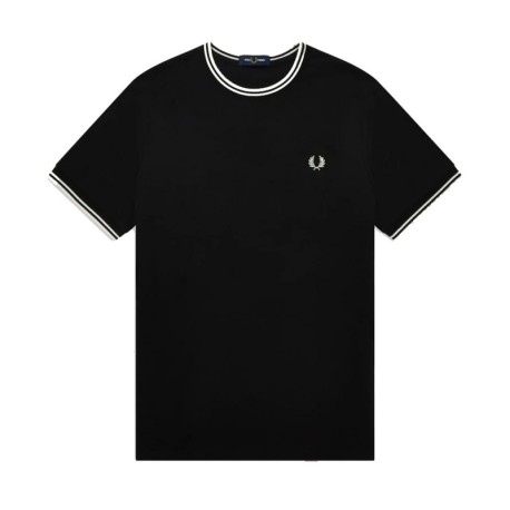 Fred Perry T-Shirt Con Bordino Nero Uomo