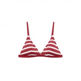 Top Righe Spallina rosso