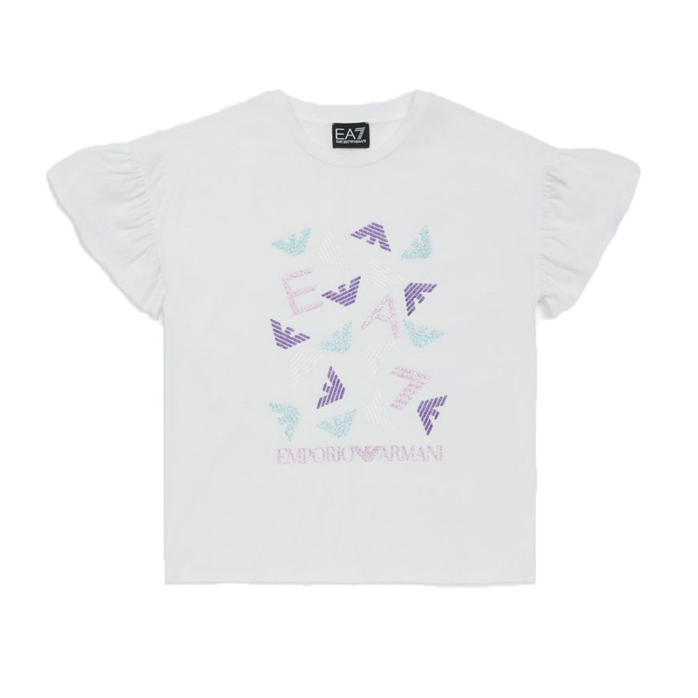 Ea7 Maglietta Palestra Fantasia Bianco Bambina 12 Anni