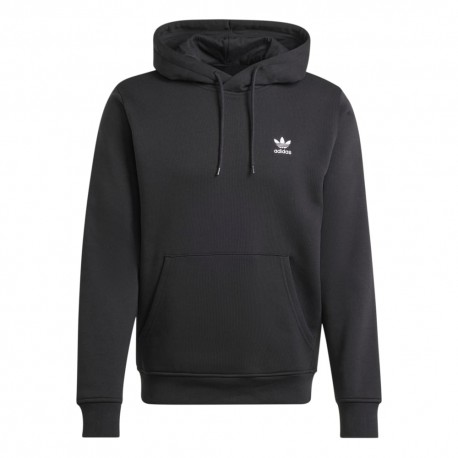 Adidas Uomo Nero Felpa Con Cappuccio Trefoil Essentials Black Da - Immagine 4