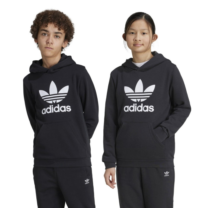 ADIDAS Originals Felpa Con Cappuccio Nero Bambino