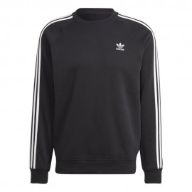 ADIDAS Originals Felpa Girocollo Tristripe Logo Nero Uomo