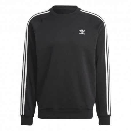 ADIDAS Originals Felpa Girocollo Tristripe Logo Nero Uomo