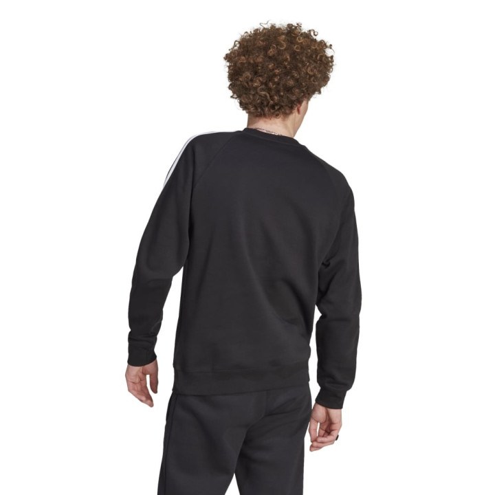 ADIDAS Originals Felpa Girocollo Tristripe Logo Nero Uomo