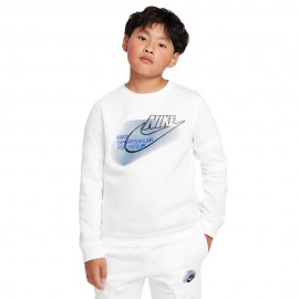 Nike Felpa Girocollo Logo Bianco Bambino