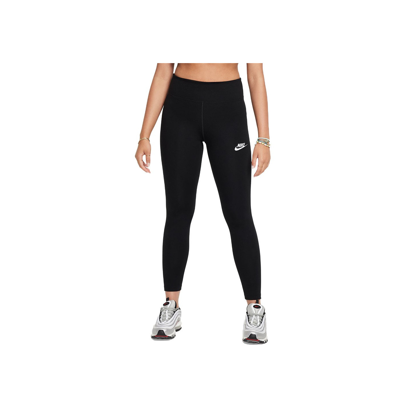 Nike Nero Leggings Sportwear Classic Black/White Da Bambina - Immagine 2