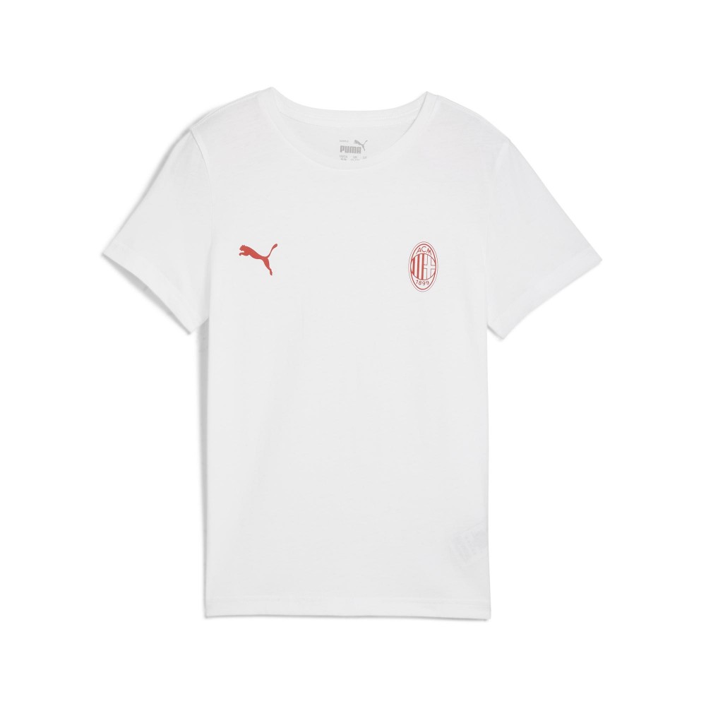 Puma Maglia Calcio Ac Milan Essential Bianco Rosso Bambino 128 cm