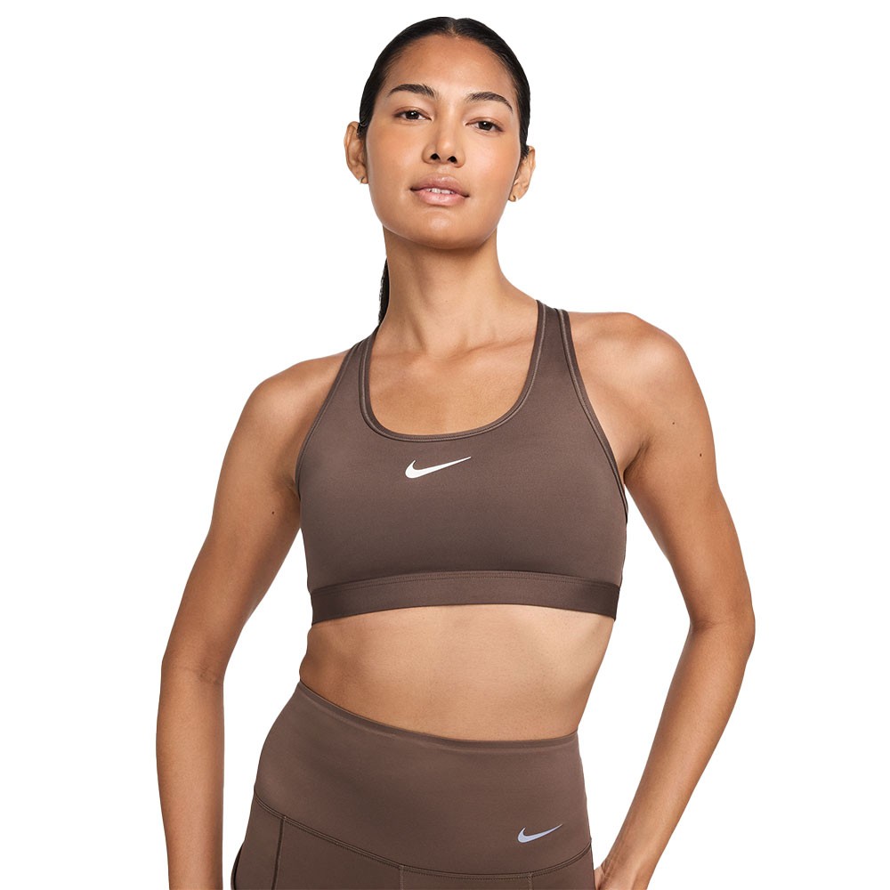 Nike Reggiseno Sportivo Medium Support Logo Marrone Donna XS