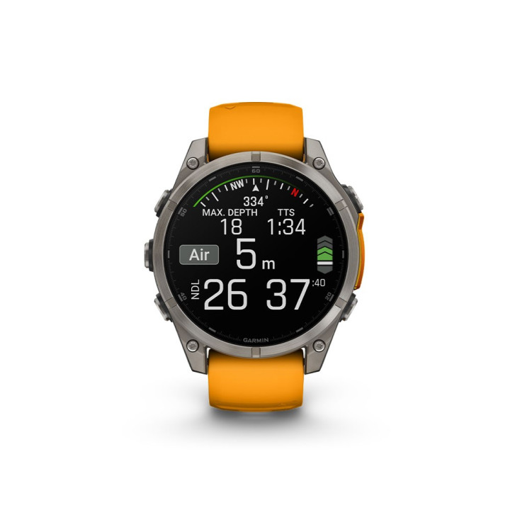 Garmin Fenix 8 Amoled 47Mm Saph Graphite Spark Arancio