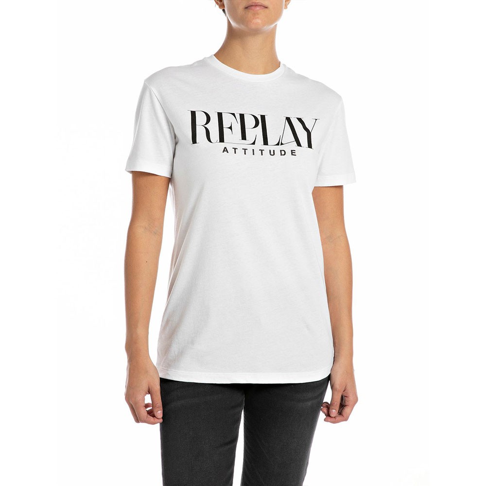 Replay T-Shirt Stampa Bianco Donna S