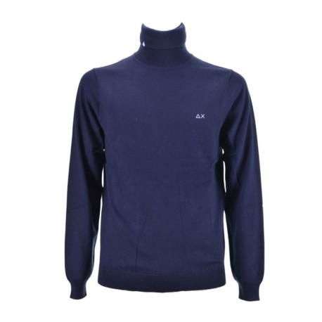 Maglione Blu Maglioni Sun68 Uomo Sun68 Pullover Uomo Con Toppe