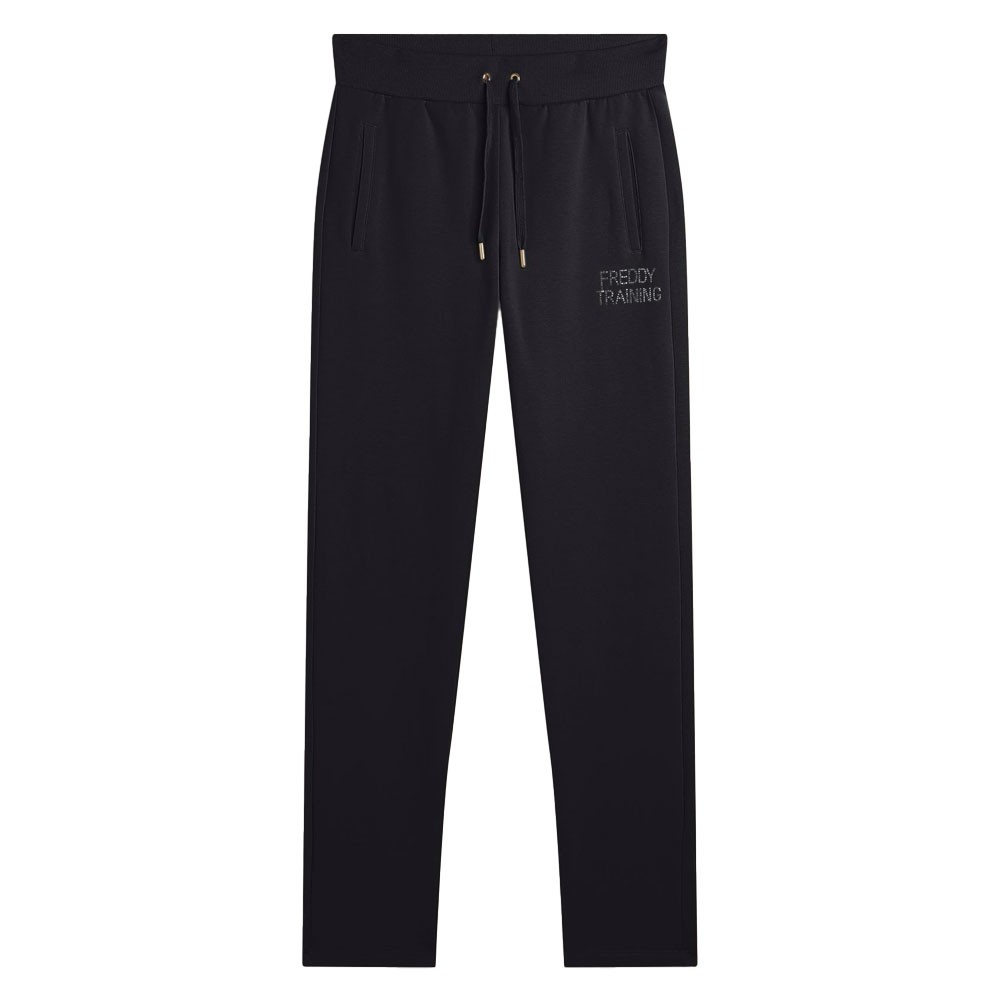 Freddy Pantaloni In Felpa Con Vita In Costina E Fondo Dritto Nero Donna Acquista online su Sportland