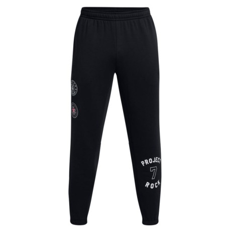 Under Armour Pantaloni Con Polsino Project Rock Icon Fleece Nero