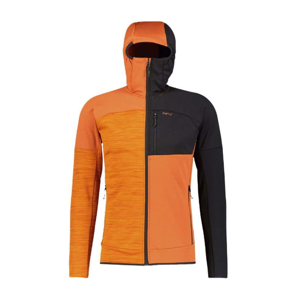 Meru Fleece Busselton Hoodie Nero Arancio Uomo S