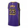 Nike Canotta Basket Nba Lakers State Lebron Viola Giallo Uomo