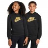 Nike Felpa Con Cappuccio Logo Oro Nero Bambino