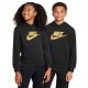 Nike Felpa Con Cappuccio Logo Oro Nero Bambino