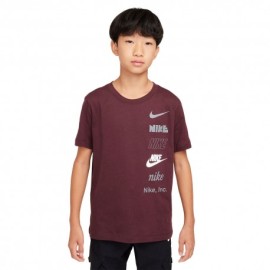 Nike T-Shirt Logo Bordeaux Bambino