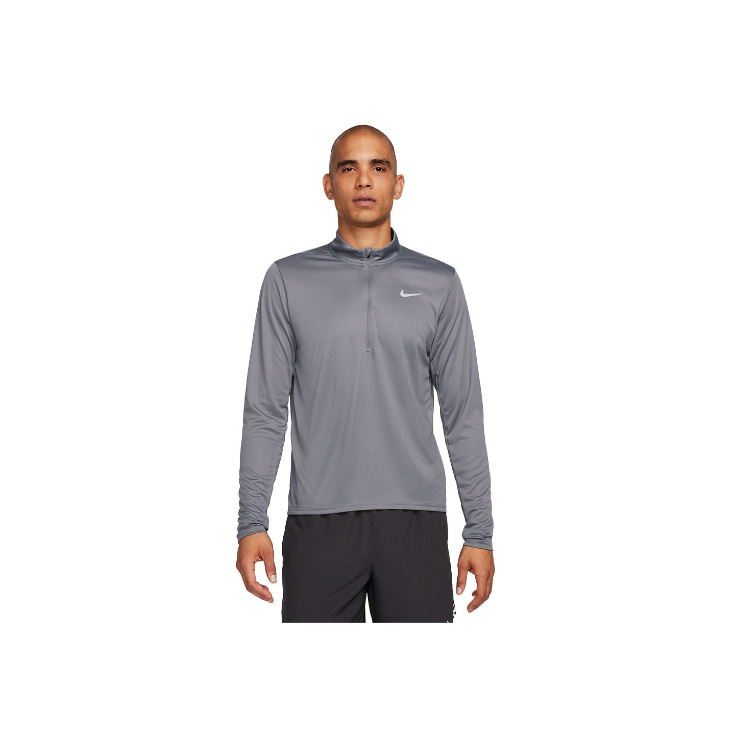 Nike Maglia Manica Lunga Mezza Zip Pacer Grigio Uomo - Immagine 2