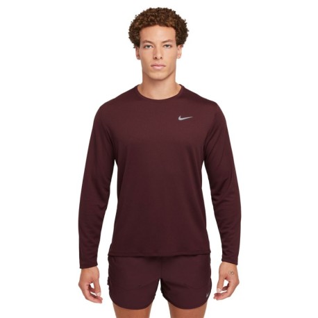 Nike Maglia Manica Lunga Miler Burgundy Crush Reflective Argento Uomo Acquista online su Sportland