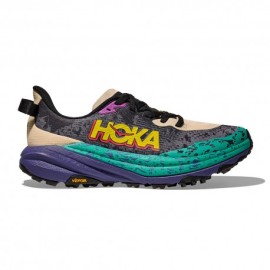 Hoka 6 Oatmeal Mountain Iris - Scarpe Trail Running Uomo