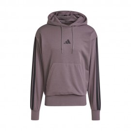 ADIDAS Felpa Palestra Con Cappuccio Tristripe Moro Uomo