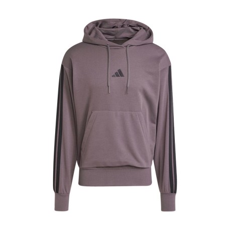 ADIDAS Felpa Palestra Con Cappuccio Tristripe Moro Uomo