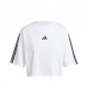 ADIDAS Cropped T-Shirt Tristripe Bianco Donna