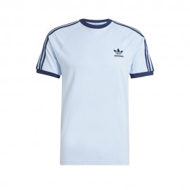 ADIDAS Originals T-Shirt Small Logo Triband Celeste Uomo