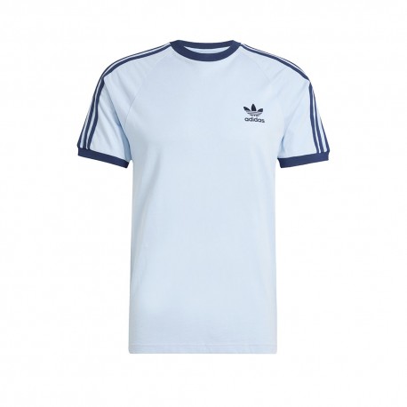 ADIDAS Originals T-Shirt Small Logo Triband Celeste Uomo