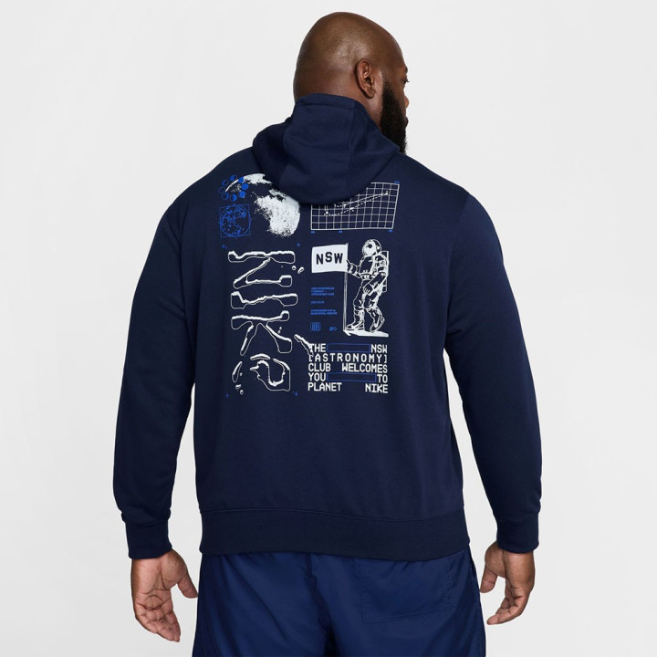 Nike Felpa Con Cappuccio Moon Blu Uomo