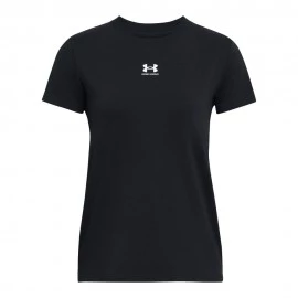 Under Armour Maglietta Palestra Logo Centrale Nero Donna