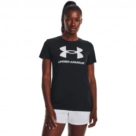 Under Armour Maglietta Palestra Rival Big Logo Nero Donna