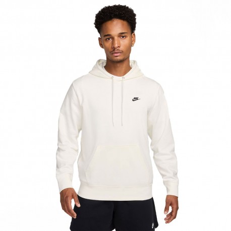 Nike Felpa Con Cappuccio Logo Piccolo Bianco Uomo L