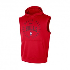 Nike Canotta Basket Con Cappuccio Nba Chicago Bulls Spotlight Rosso Nero Uomo