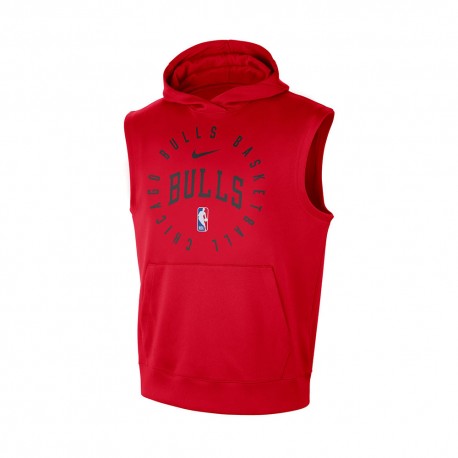 Nike Canotta Basket Con Cappuccio Nba Chicago Bulls Spotlight Rosso Nero Uomo