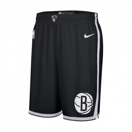 Nike Pantaloncini Basket Nba Brooklyn Nets Icon Nero Bianco Uomo