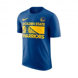 Nike Maglia Basket Nba Warriors Courtside Tioy Blu Giallo Uomo