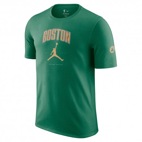 Nike Maglia Basket Nba Boston Celtics Jordan Cities Verde Oro Uomo