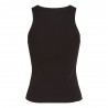 Calvin Klein Canotta Slim A Costine Con Monogramma Nero Donna