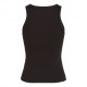 Calvin Klein Canotta Slim A Costine Con Monogramma Nero Donna