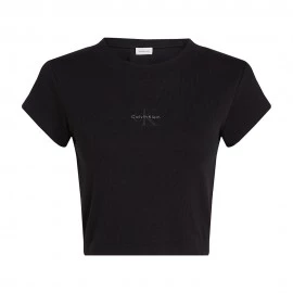 Calvin Klein Cropped T-Shirt Nero Donna