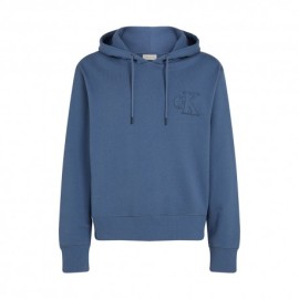 Calvin Klein Felpa Con Cappuccio Big Logo Blu Uomo
