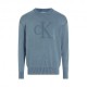Calvin Klein Felpa Giro Big Logo Blu Uomo