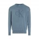Calvin Klein Felpa Giro Big Logo Blu Uomo
