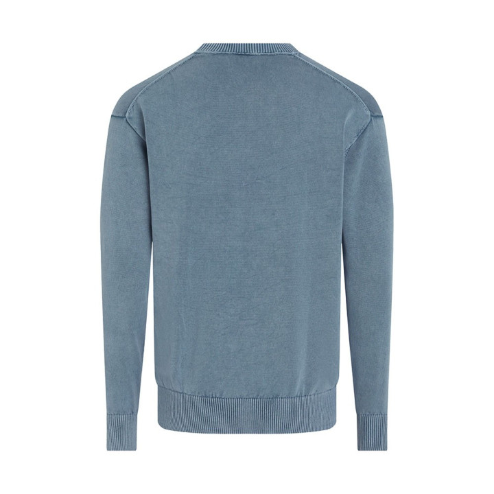 Calvin Klein Felpa Giro Big Logo Blu Uomo
